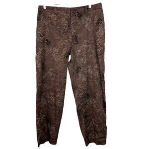 Chico's Women's Brown Animal Print Asian Themed Pants Chico's Size 3 (U.S. 16)